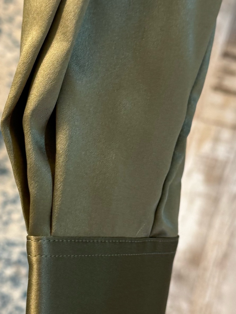 Victoria's Secret “Atelier Collection” Olive Green Asymmetrical Satin Blouse. - Picture 10 of 12
